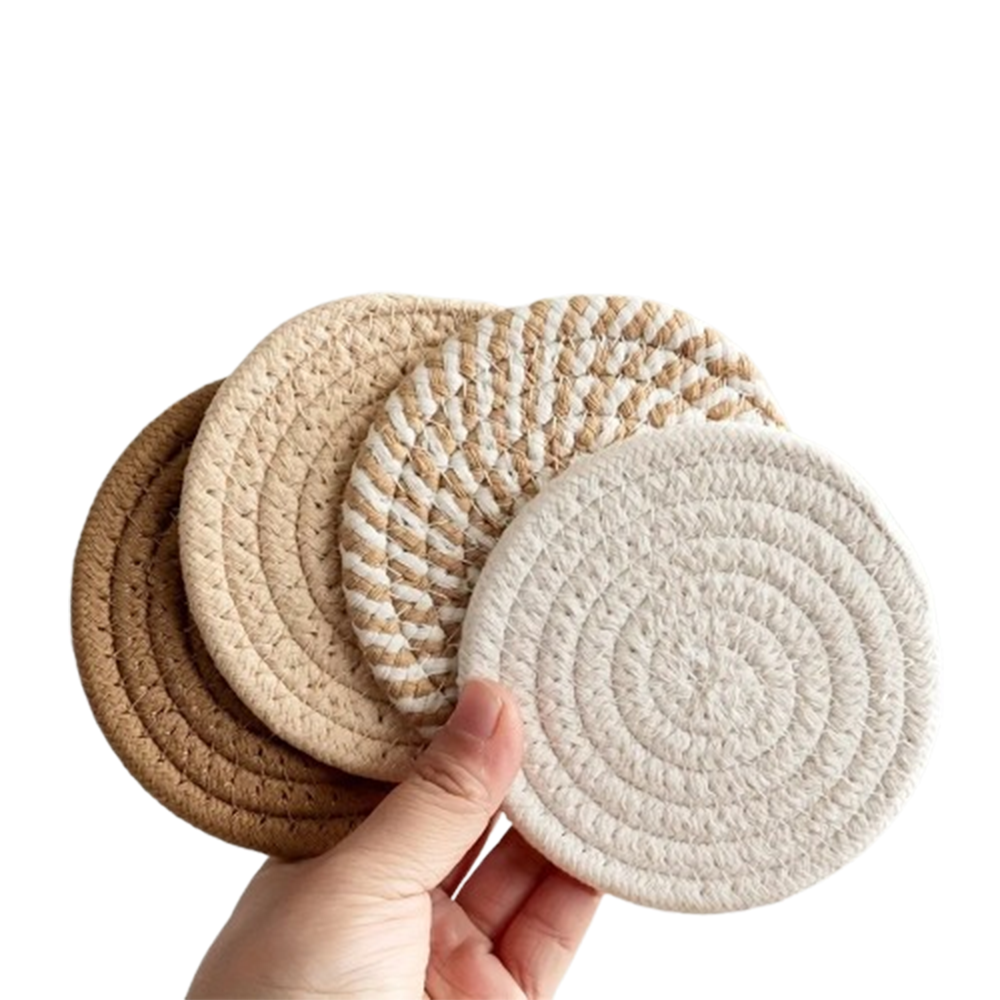 4/8PCS Cotton Fabric Drink Coasters